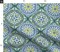 Green Blue Ocean Italian Italy Tile Sicily Sicilian Rosette Mandalas Modern Mosaic Geometric Coastal Large Scale Custom Printed Fabric by Spoonflower Various Fabrics by the Yard or Fat Quarter